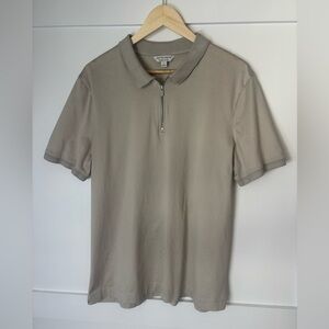 Autograph Taupe Polo Shirt with Zip Collar size XL in great condition